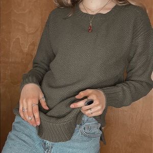 Thrifted dark green sweater!